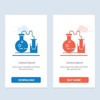 Tube Flask Lab Science  Blue and Red Download and Buy Now web Widget Card Template vector