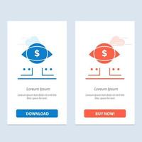ojo dólar marketing digital azul y rojo descargar y comprar ahora plantilla de tarjeta de widget web vector