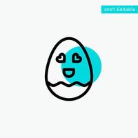 Egg Happy Easter turquoise highlight circle point Vector icon