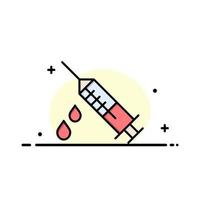 Dope Injection Medical Drug Business Logo Template Flat Color vector