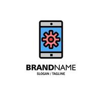 Application Mobile Mobile Application Setting Business Logo Template Flat Color vector