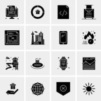 16 iconos universales de negocios vector ilustración de icono creativo para usar en proyectos relacionados con la web y dispositivos móviles