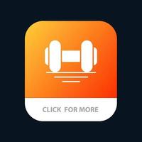 Dumbbell Fitness Gym Lift Mobile App Button Android and IOS Glyph Version vector