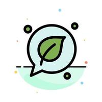 Chat Green Leaf Save Abstract Flat Color Icon Template vector