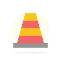 Cone Construction Tool Abstract Circle Background Flat color Icon vector