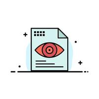 File Text Eye Computing  Business Flat Line Filled Icon Vector Banner Template