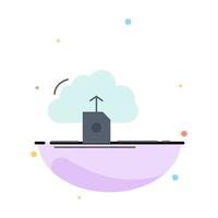 cloud upload save data computing Flat Color Icon Vector