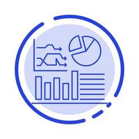 Graph Success Flowchart Business Blue Dotted Line Line Icon vector