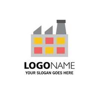 Construction Factory Industry Business Logo Template Flat Color vector