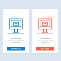 Computer Mail Chat Service  Blue and Red Download and Buy Now web Widget Card Template vector