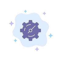 Gear Setting Timer Blue Icon on Abstract Cloud Background vector