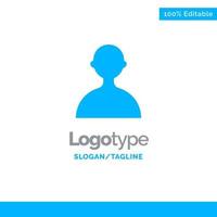 Avatar User Basic Blue Solid Logo Template Place for Tagline vector