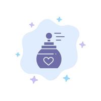 Perfume Fragmented Fragrant Aroma  Blue Icon on Abstract Cloud Background vector