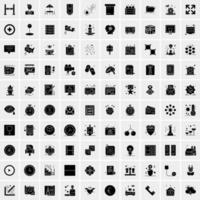 Set of 100 Business Solid Glyph icons vector