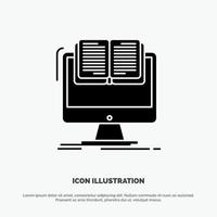 Document File Computer Cv Book solid Glyph Icon vector