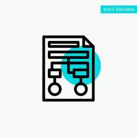 Graph Paper Process Wireframe Document turquoise highlight circle point Vector icon