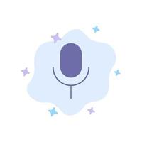 Mic Microphone Basic Ui Blue Icon on Abstract Cloud Background vector