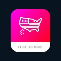 American Map Thanksgiving Usa Mobile App Button Android and IOS Line Version vector