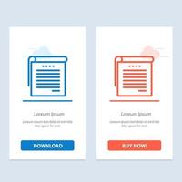 Student Notes Books Student Notes  Blue and Red Download and Buy Now web Widget Card Template vector