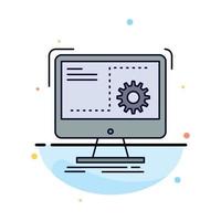 Command computer function process progress Flat Color Icon Vector