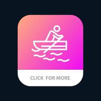 Boat Rowing Training Water Mobile App Button Android and IOS Line Version vector