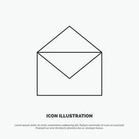 Email Mail Message Open Line Icon Vector