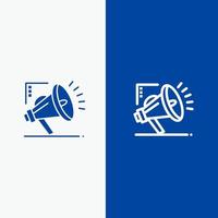 Marketing Automation Marketing Automation Digital Line and Glyph Solid icon Blue banner Line and Glyph Solid icon Blue banner vector