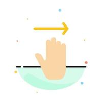 Hand Arrow Gestures right Abstract Flat Color Icon Template vector