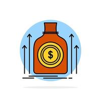 bolsa dinero dólar fondo préstamo círculo abstracto fondo color plano icono vector