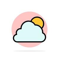 Sky Cloud Sun Cloudy Abstract Circle Background Flat color Icon vector