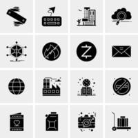 16 iconos universales de negocios vector ilustración de icono creativo para usar en proyectos relacionados con la web y dispositivos móviles