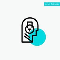 Lock Secure Message Data User turquoise highlight circle point Vector icon