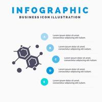 Chemist Molecular Science Solid Icon Infographics 5 Steps Presentation Background vector