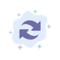 Refresh Reload Rotate Repeat Blue Icon on Abstract Cloud Background vector