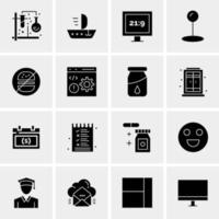 16 iconos universales de negocios vector ilustración de icono creativo para usar en proyectos relacionados con la web y dispositivos móviles