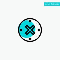 Close Cross Delete Cancel turquoise highlight circle point Vector icon