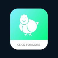 Chicken Easter Baby Happy Mobile App Button Android and IOS Glyph Version vector