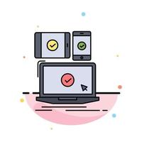 computer devices mobile responsive technology Flat Color Icon Vector