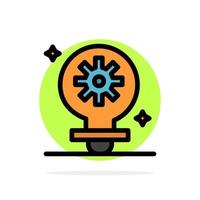 Bulb Light Setting Gear Abstract Circle Background Flat color Icon vector