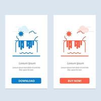 Mountains River Sun Canada  Blue and Red Download and Buy Now web Widget Card Template vector