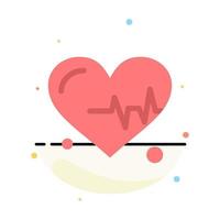 Heart Beat Science Abstract Flat Color Icon Template vector