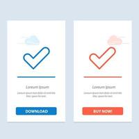 Check Ok Tick Good  Blue and Red Download and Buy Now web Widget Card Template vector