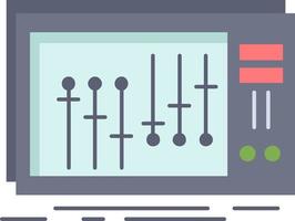 consola dj mezclador estudio de música color plano icono vector