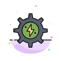 Gear Energy Solar Power Abstract Flat Color Icon Template vector