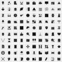 Set of 100 Business Solid Glyph icons vector