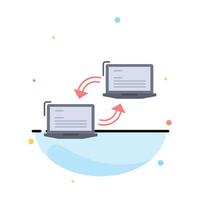 Computer connection link network sync Flat Color Icon Vector