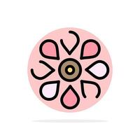 Flower Sun Flower Floral Nature Spring Abstract Circle Background Flat color Icon vector