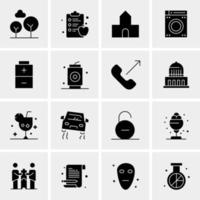 16 iconos universales de negocios vector ilustración de icono creativo para usar en proyectos relacionados con la web y dispositivos móviles