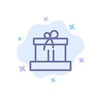 caja de regalo pascua naturaleza icono azul sobre fondo de nube abstracta vector