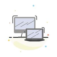 Computer Business Laptop MacBook Technology Abstract Flat Color Icon Template vector